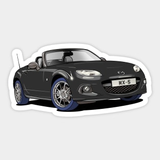 Black Mazda Miata MX-5 Sticker